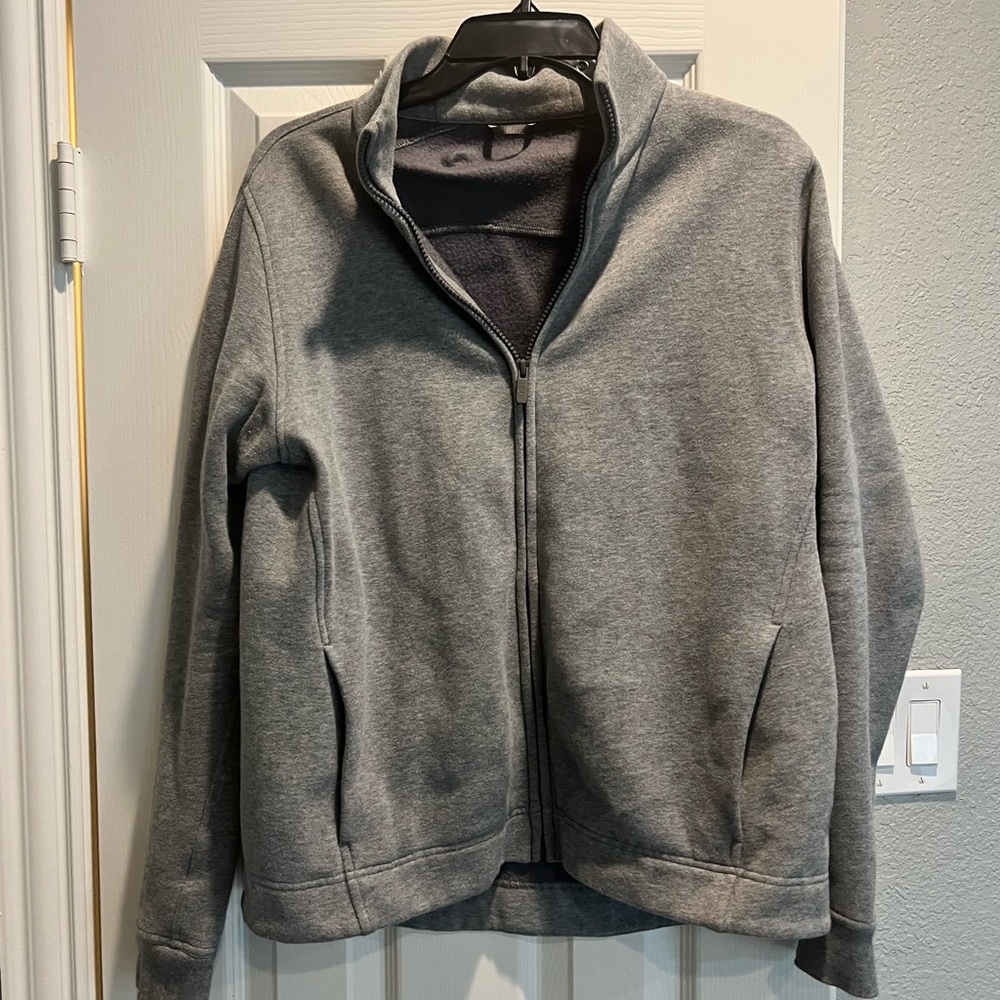 Men's Gray Full-Zip Sweater